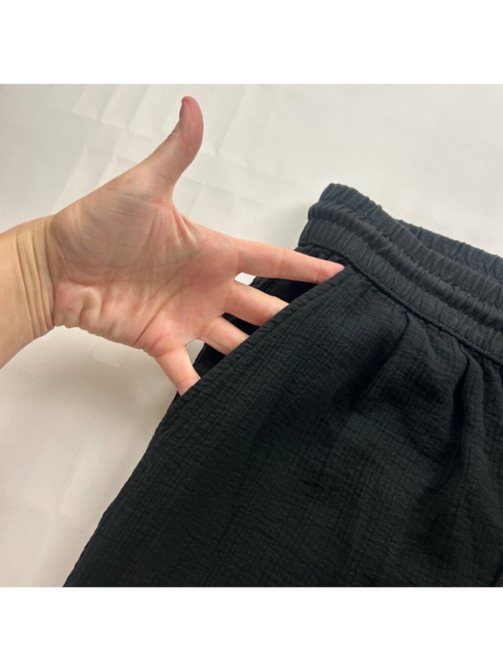 A New Day Black Crinkle Wide Leg Lounge Pant L - Picture 3 of 7
